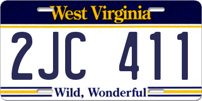 WV license plate 2JC411