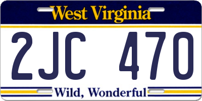 WV license plate 2JC470