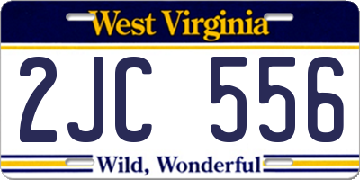 WV license plate 2JC556