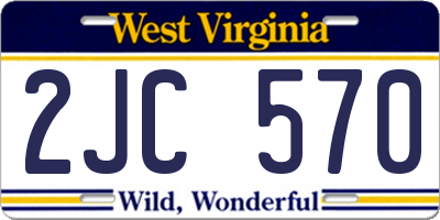 WV license plate 2JC570