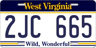 WV license plate 2JC665