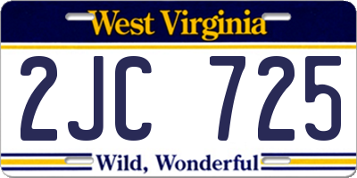 WV license plate 2JC725