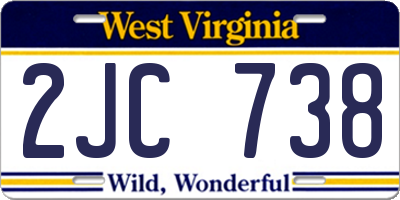 WV license plate 2JC738