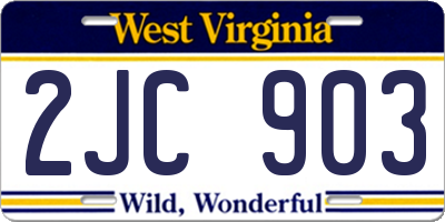 WV license plate 2JC903