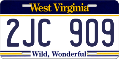 WV license plate 2JC909