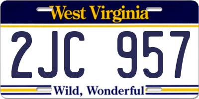 WV license plate 2JC957