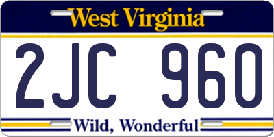 WV license plate 2JC960