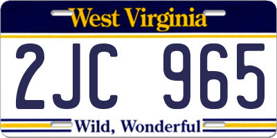WV license plate 2JC965