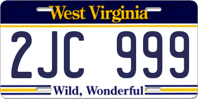 WV license plate 2JC999
