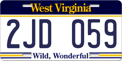 WV license plate 2JD059