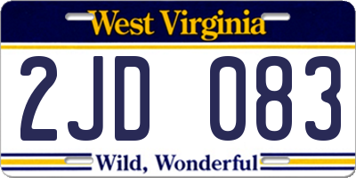 WV license plate 2JD083
