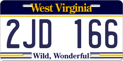 WV license plate 2JD166