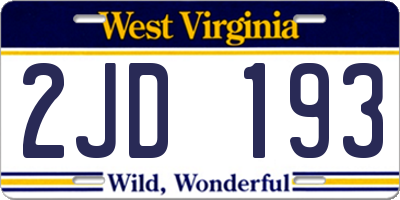 WV license plate 2JD193
