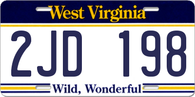 WV license plate 2JD198