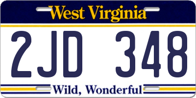 WV license plate 2JD348