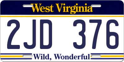 WV license plate 2JD376