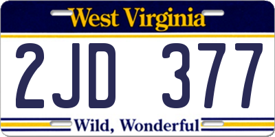 WV license plate 2JD377