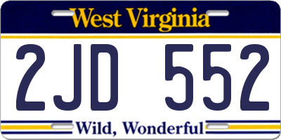 WV license plate 2JD552
