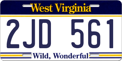 WV license plate 2JD561