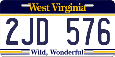 WV license plate 2JD576