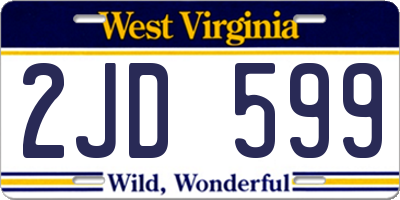 WV license plate 2JD599