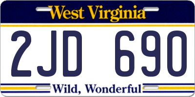 WV license plate 2JD690