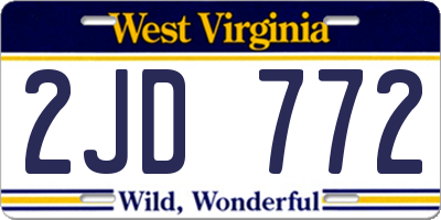 WV license plate 2JD772