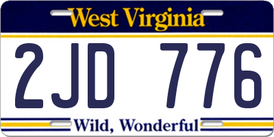 WV license plate 2JD776
