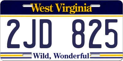 WV license plate 2JD825