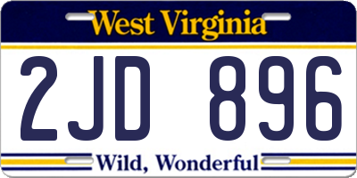 WV license plate 2JD896
