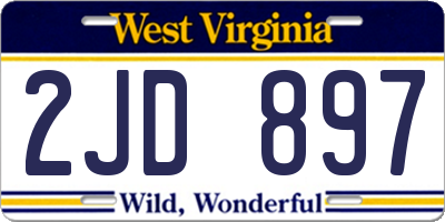 WV license plate 2JD897