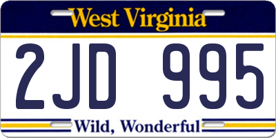WV license plate 2JD995