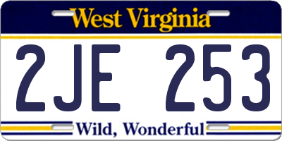 WV license plate 2JE253
