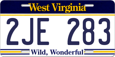 WV license plate 2JE283