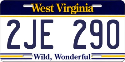 WV license plate 2JE290