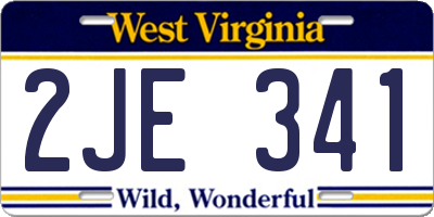 WV license plate 2JE341