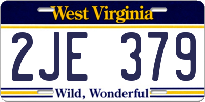WV license plate 2JE379