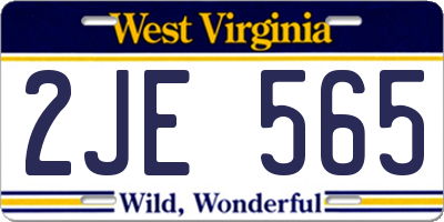 WV license plate 2JE565