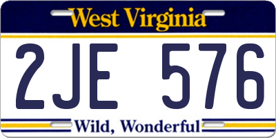 WV license plate 2JE576
