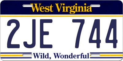 WV license plate 2JE744