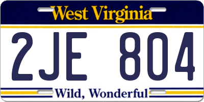 WV license plate 2JE804