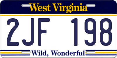WV license plate 2JF198