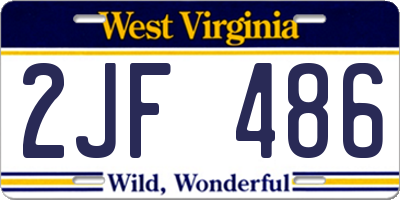 WV license plate 2JF486