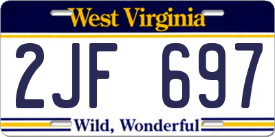 WV license plate 2JF697