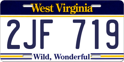 WV license plate 2JF719