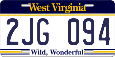 WV license plate 2JG094
