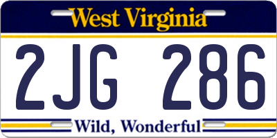 WV license plate 2JG286