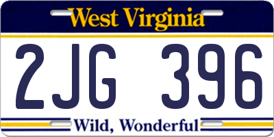WV license plate 2JG396