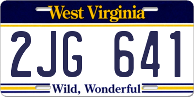 WV license plate 2JG641