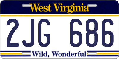 WV license plate 2JG686
